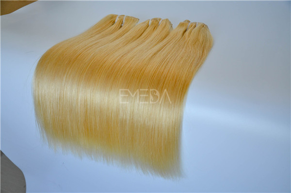 Blonde Russian hair double drawn hair weft  ZJ0064